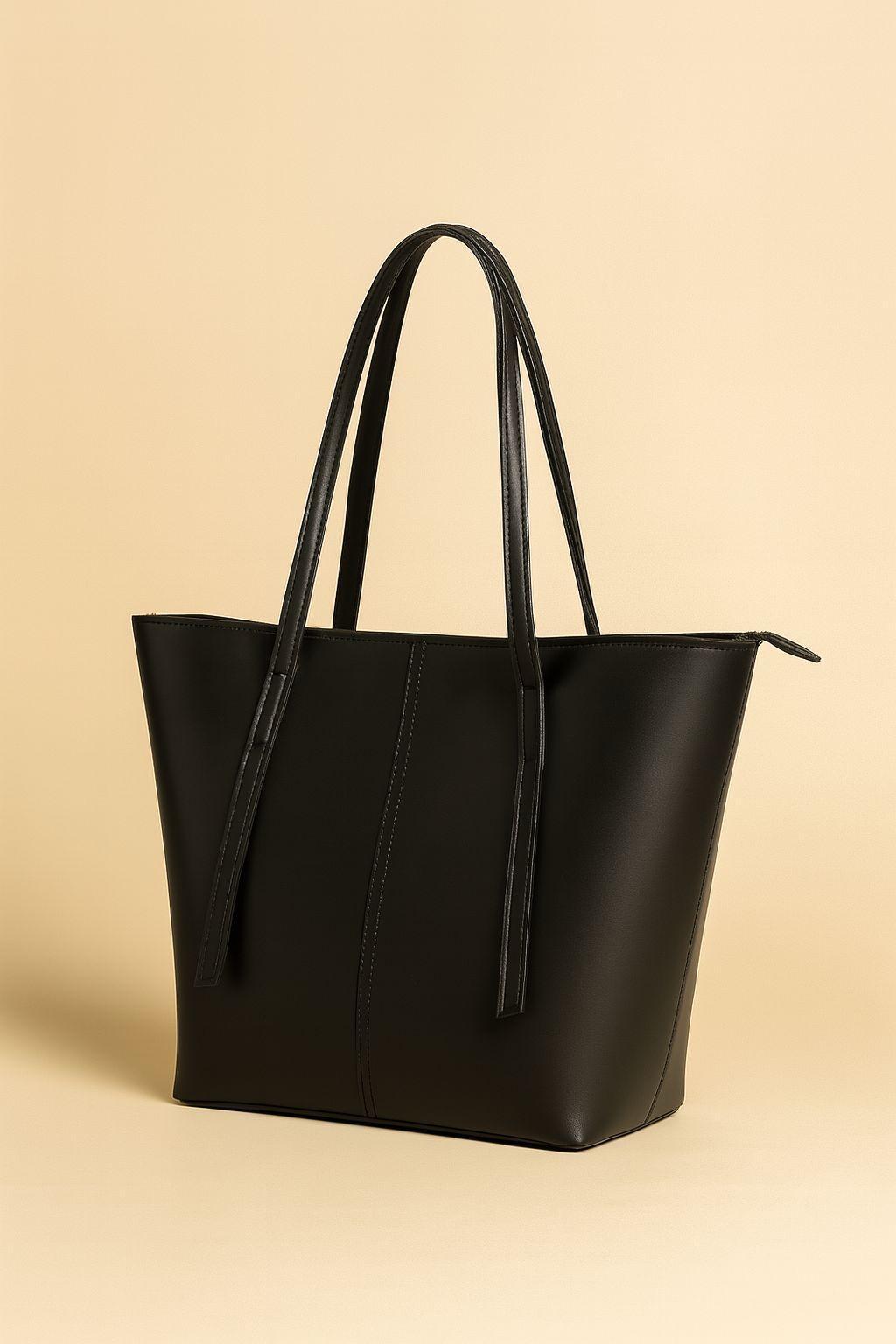 Blue Faux Leather Tote Bag for Women Daily Use