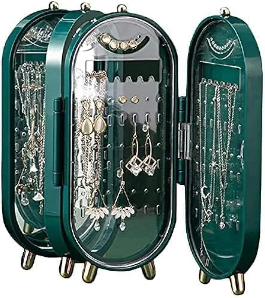 Green Crystal Jewelry Box 3-Layer Organizer for Home