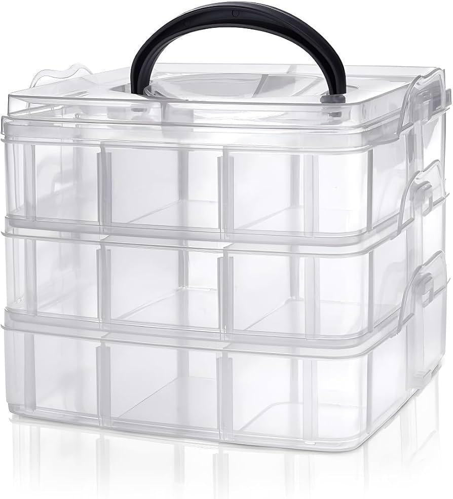 White Acrylic Jewelry Storage Box with Clear Compartment
