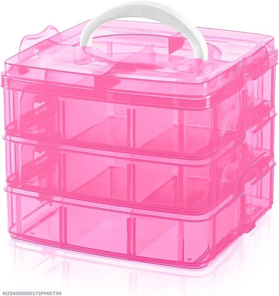 White Acrylic Jewelry Storage Box with Clear Compartment